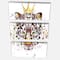 Designart - Leopard Head with Golden Crown - Contemporary Animal Art Canvas